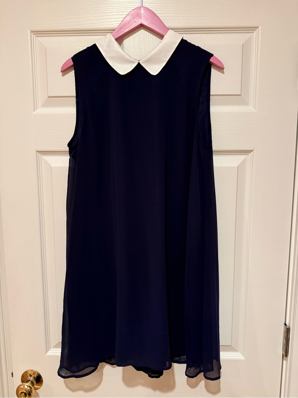 cupcakes & cashmere Navy and White Peter Pan Collar Dress